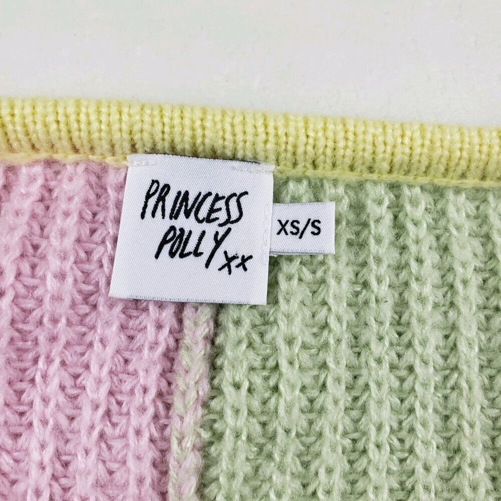 Princess Polly Naomi Oversized Cardigan Womens XS/S Pastel Chunky Knit Sweater - Picture 11 of 13